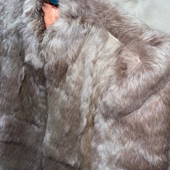 coney rabbit real fur jacket coat small size 12 - Picture 2 of 9